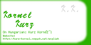 kornel kurz business card